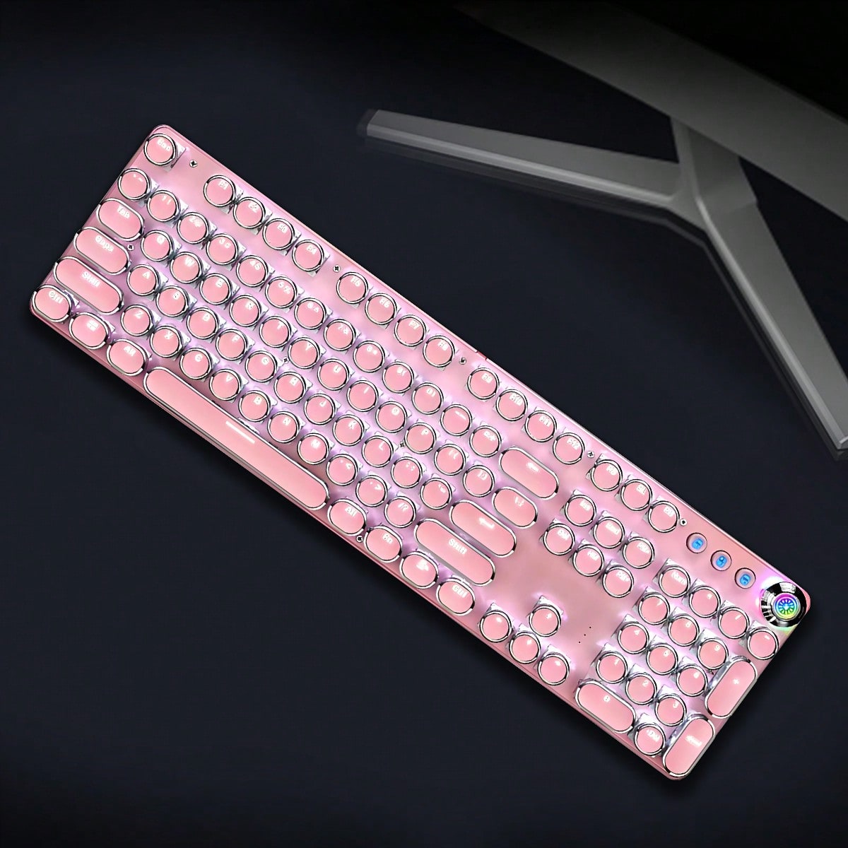 Keyboard Gaming Blue Switch - Typewriter Style Mechanical Gaming Keyboard RGB