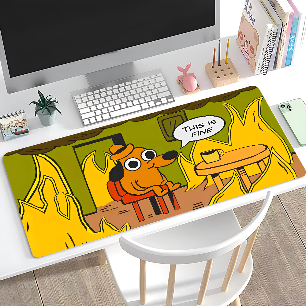 Gaming Keyboard Tactile - This Is Fine Dog Dachshund Mousepad
