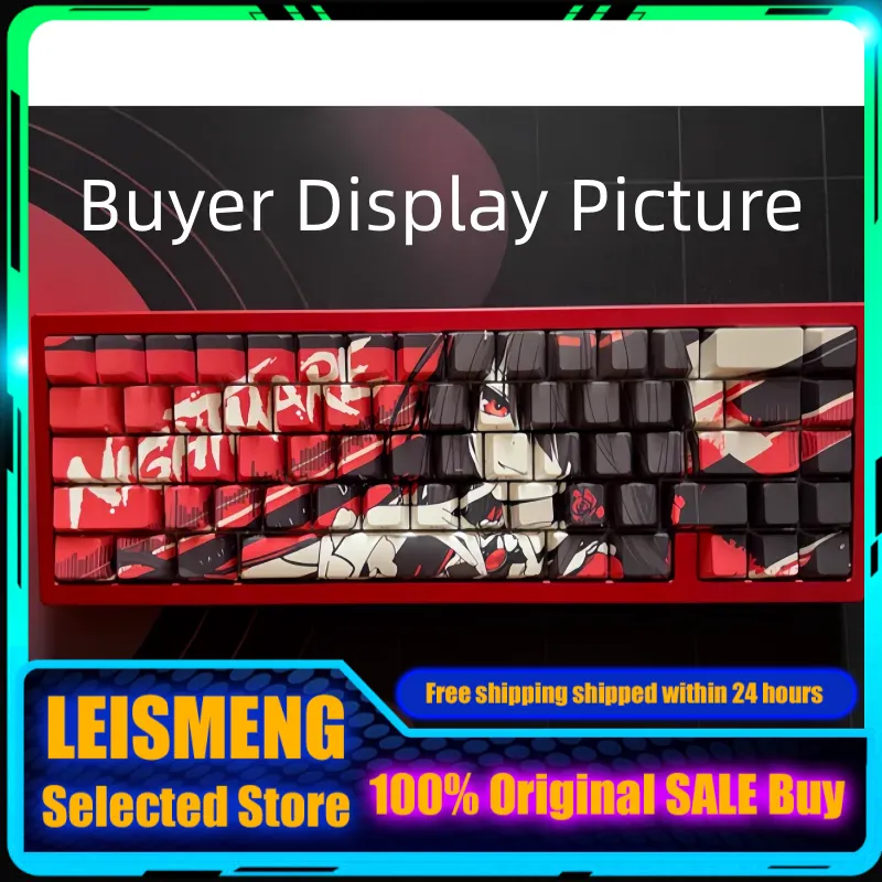Keyboard Gaming Transparent - Crazy Three girl anime Theme Keycaps