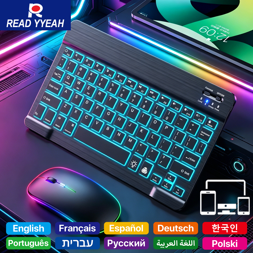 Gaming Keyboard Bundle - READ YYEAH RGB Backlit Bluetooth Keyboard