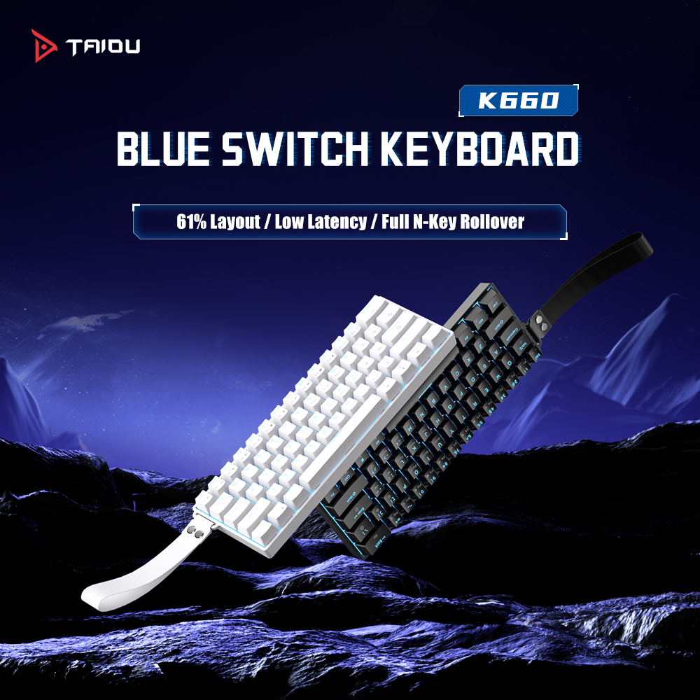 Keyboard Gaming Blue Switch - TAIDU K660 61 Keys Mechanical Keyboard
