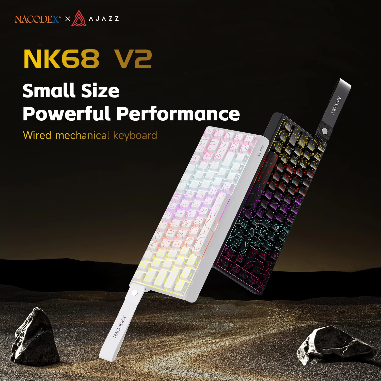 Keyboard Gaming Transparent - AJAZZ NK68V2 Single-Mode Wired Mechanical Keyboard
