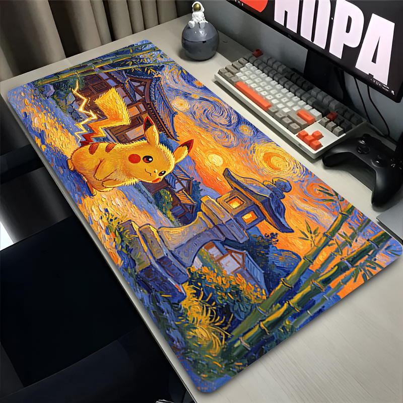 Gaming Keyboard Noise - Mouse Pad Pokemon Pikachus Rubber Extended