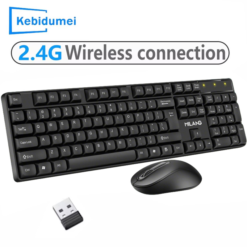 Gaming Keyboard Bundle - 2.4G Wireless Keyboard Mouse Set 104