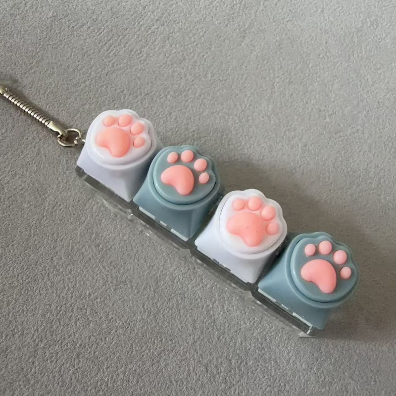 Mechanical Switch Tester - Kawaii Macaron Cat Paw Fidget Keychain,