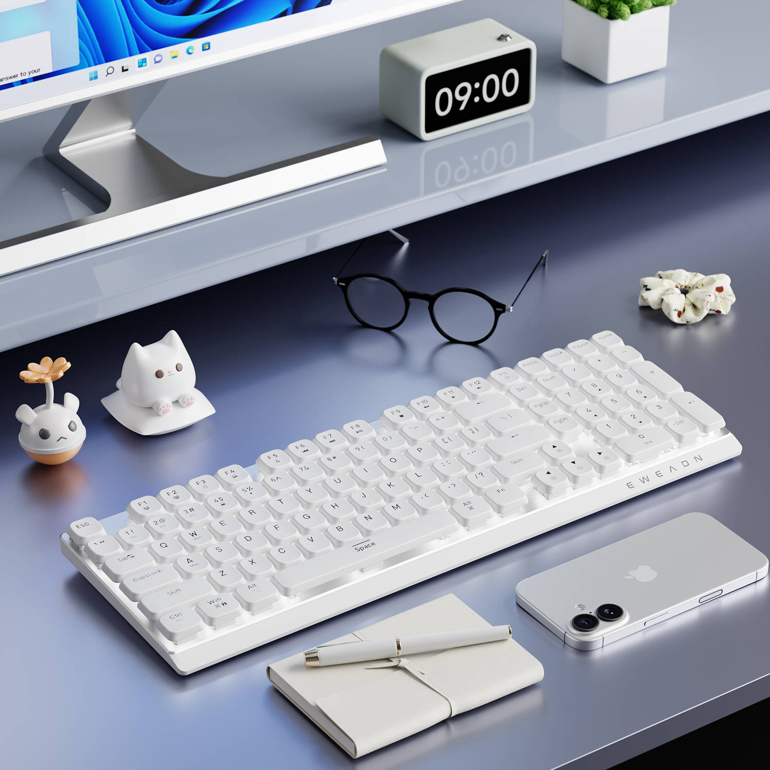 Gaming Keyboard Top - EWEADN Wireless Low-Profile Mechanical Gaming Keyboard,