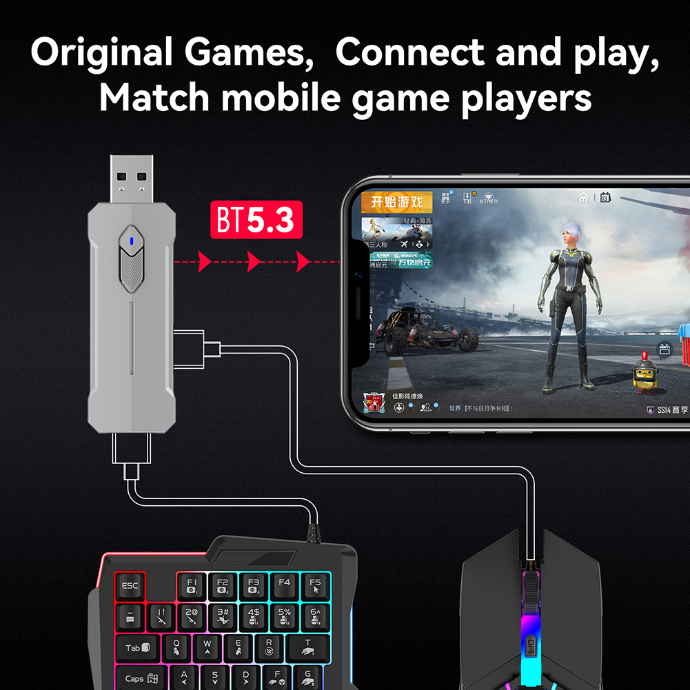 5 in 1 Mobile Game Converter K - Gaming Keyboard And Mouse Converter For Mobile incelemesi ve fiyatı