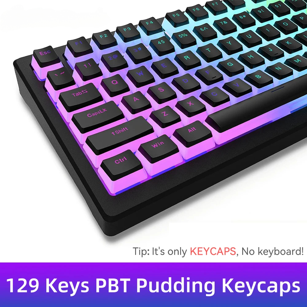 New Pudding PBT Keycaps 129 Ke - Keyboard Gaming Transparent incelemesi ve fiyatı