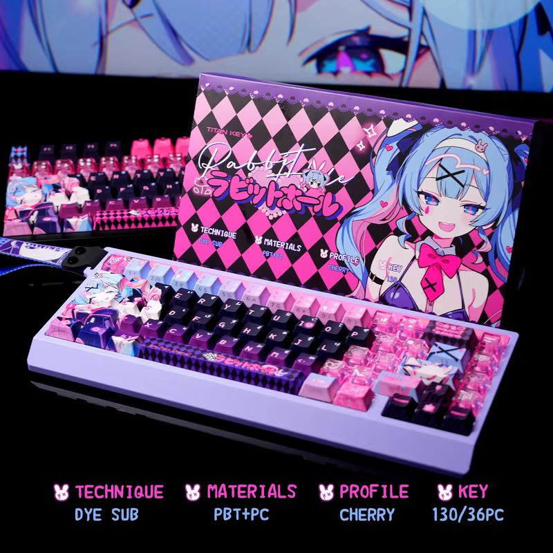 Anime Rabbit Hole Theme Keycap - Keyboard Gaming Transparent incelemesi ve fiyatı
