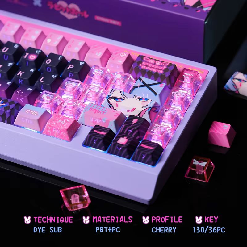 Anime Rabbit Hole Theme Keycap - Keyboard Gaming Transparent incelemesi ve fiyatı