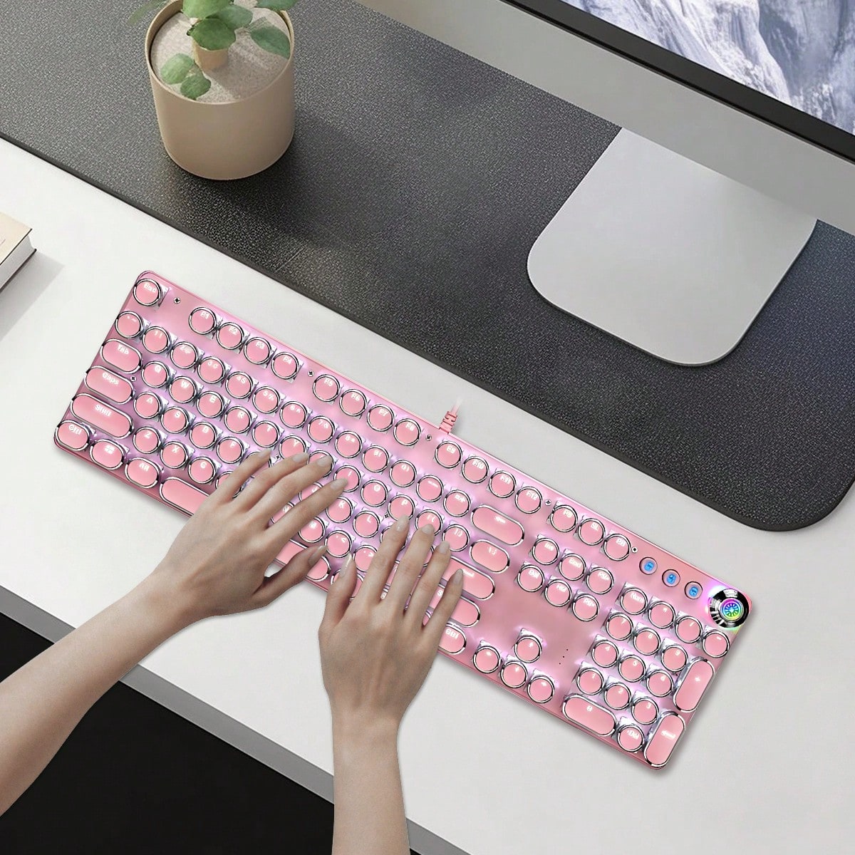 Typewriter Style Mechanical Ga - Keyboard Gaming Blue Switch incelemesi ve fiyatı