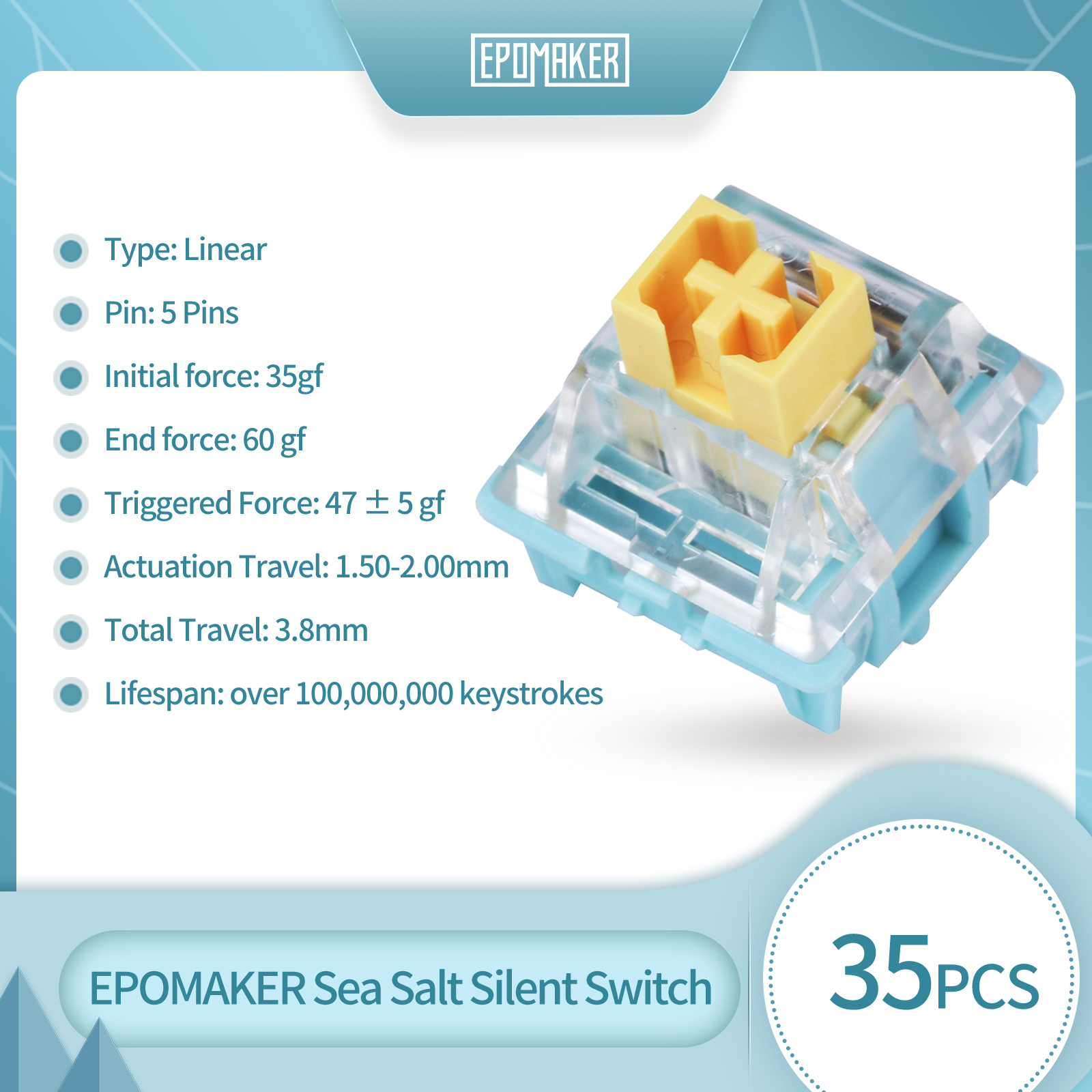 35 Pieces EPOMAKER Sea Salt Si - Mechanical Switch Tester incelemesi ve fiyatı