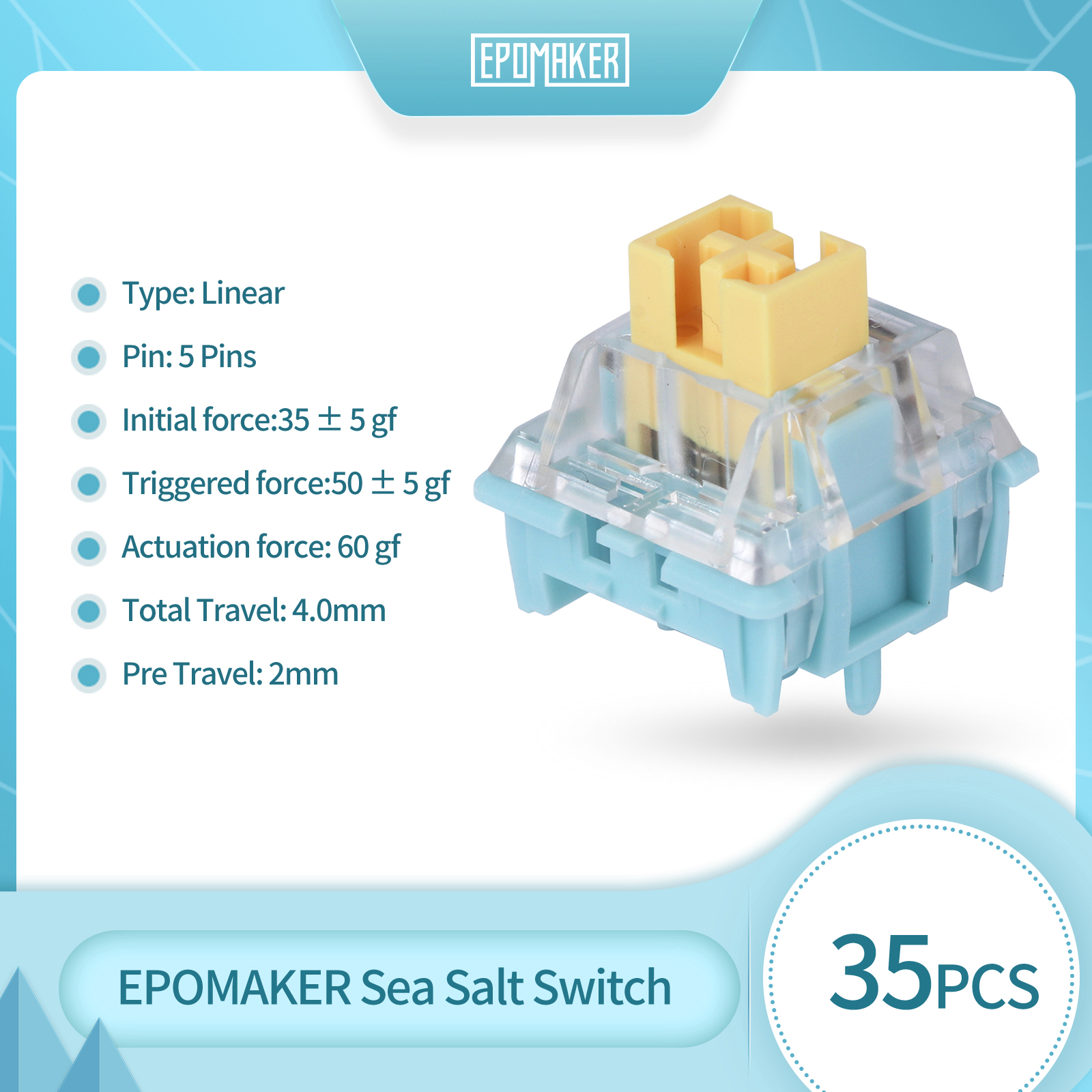 35 Pieces EPOMAKER Sea Salt Si - Mechanical Switch Tester incelemesi ve fiyatı