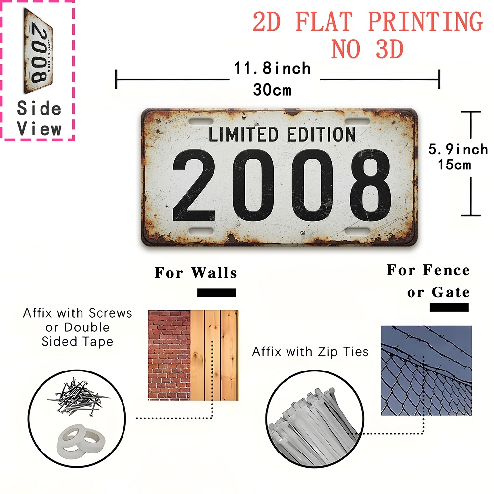 1pc Retro 2008 Aluminum Sign | - Brass Weight Plate incelemesi ve fiyatı