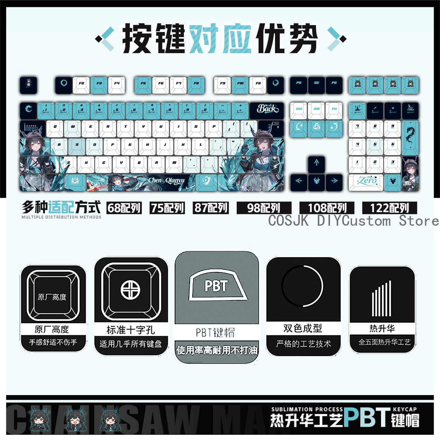 122 Keys Anime Chen Qianyu Ark - Gaming Keyboard Top incelemesi ve fiyatı