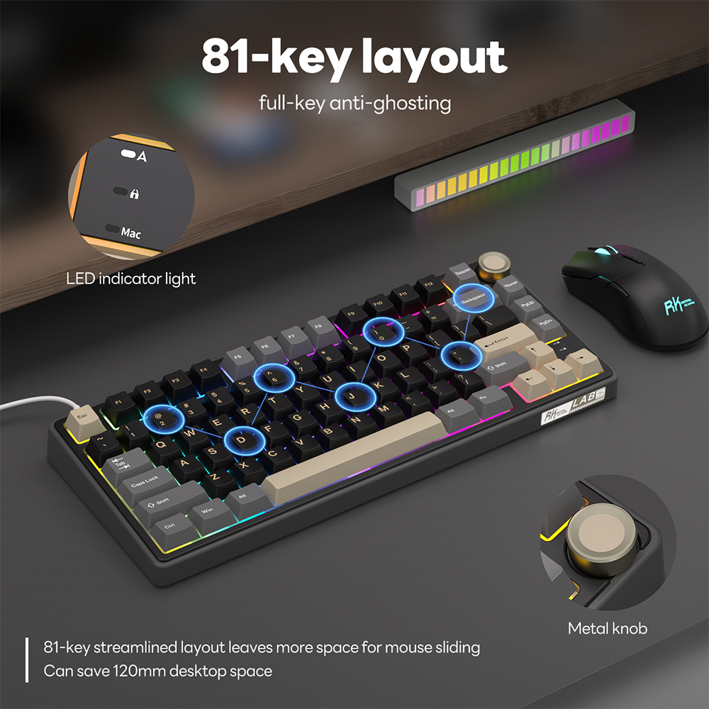 Royal Kludge RK R75 Wired Gami - Gaming Keyboard Bundle incelemesi ve fiyatı
