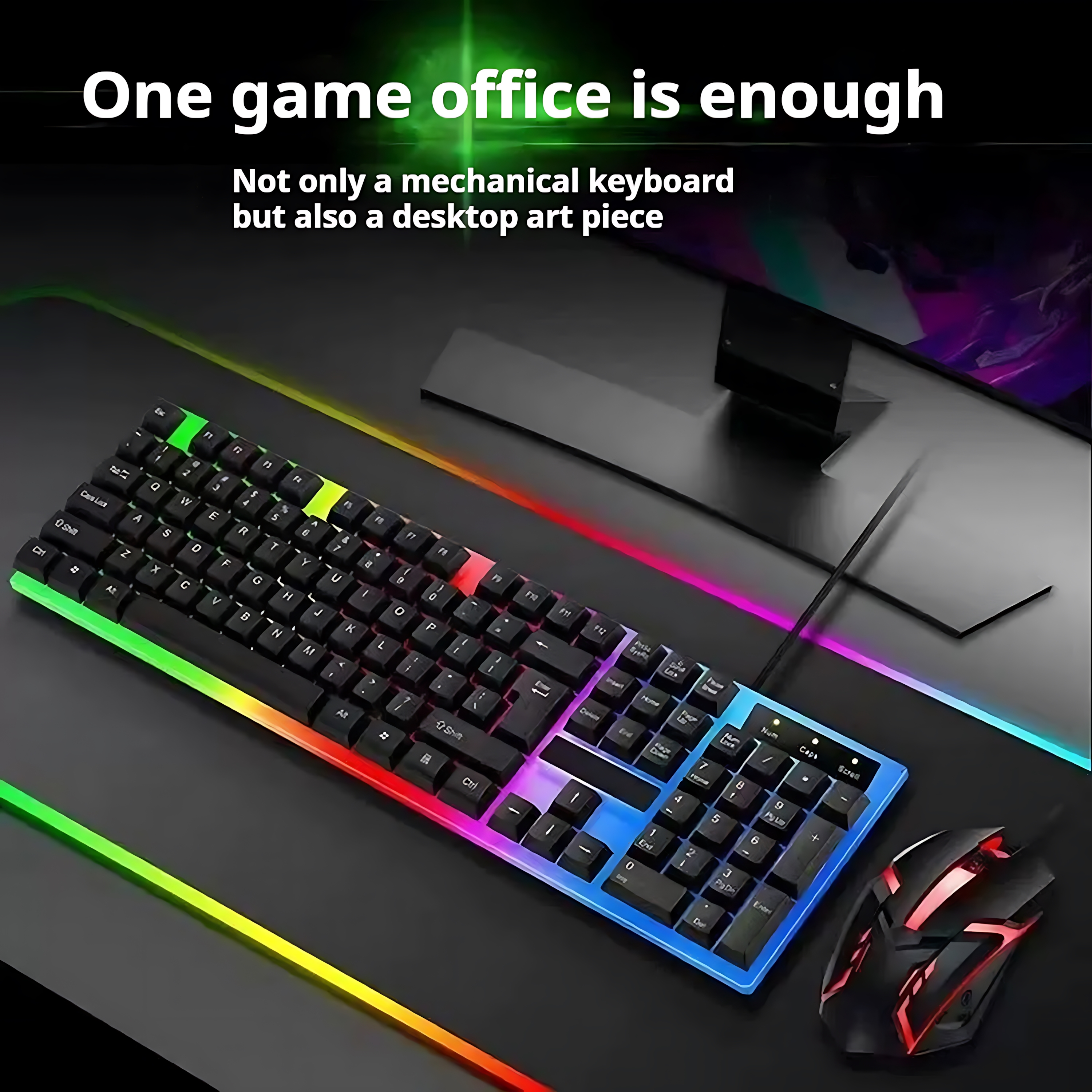 Rainbow Backlit Wired Keyboard - Gaming Keyboard Bundle incelemesi ve fiyatı