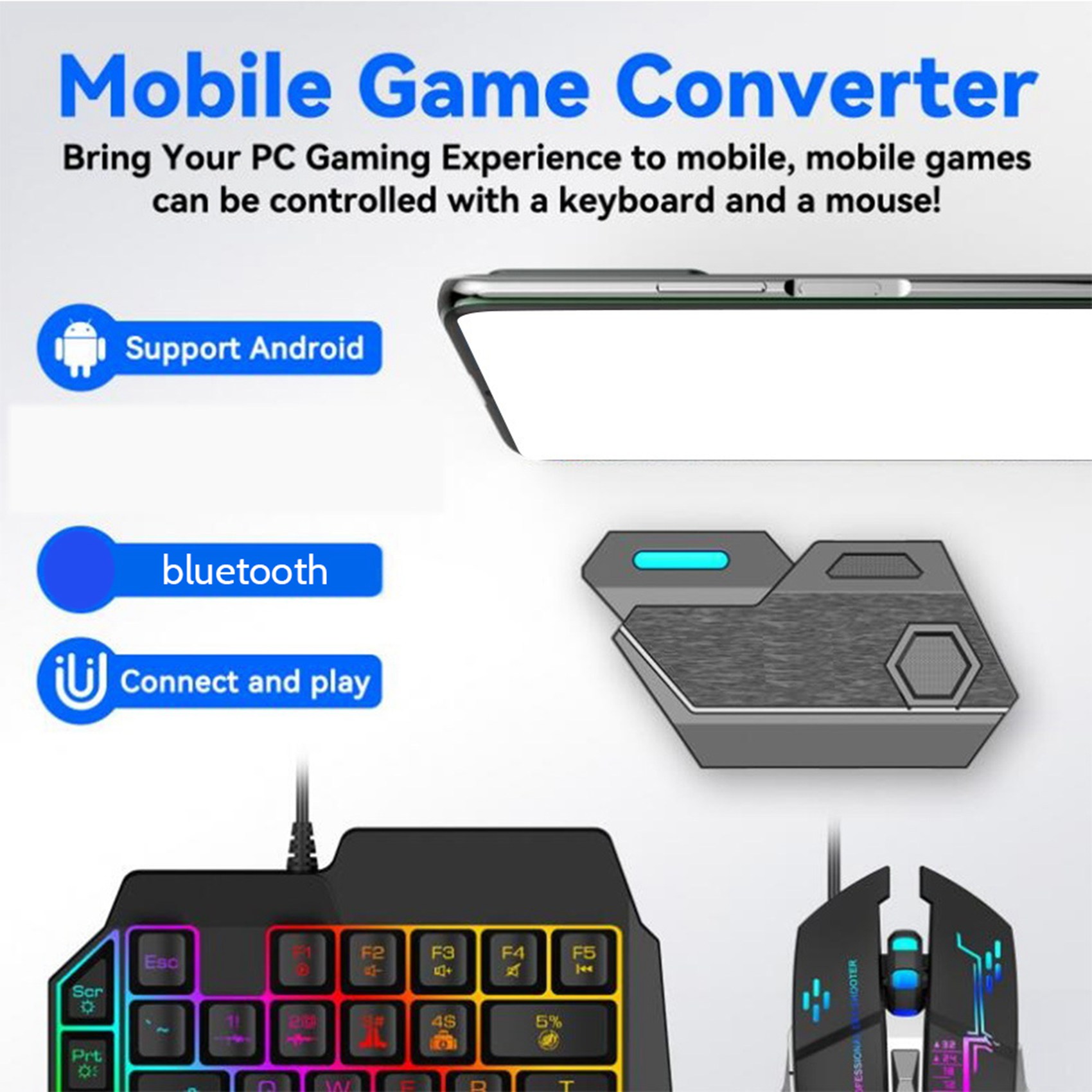 T36C Gamepad Mobile For PUBG C - Gaming Keyboard And Mouse Converter For Mobile incelemesi ve fiyatı