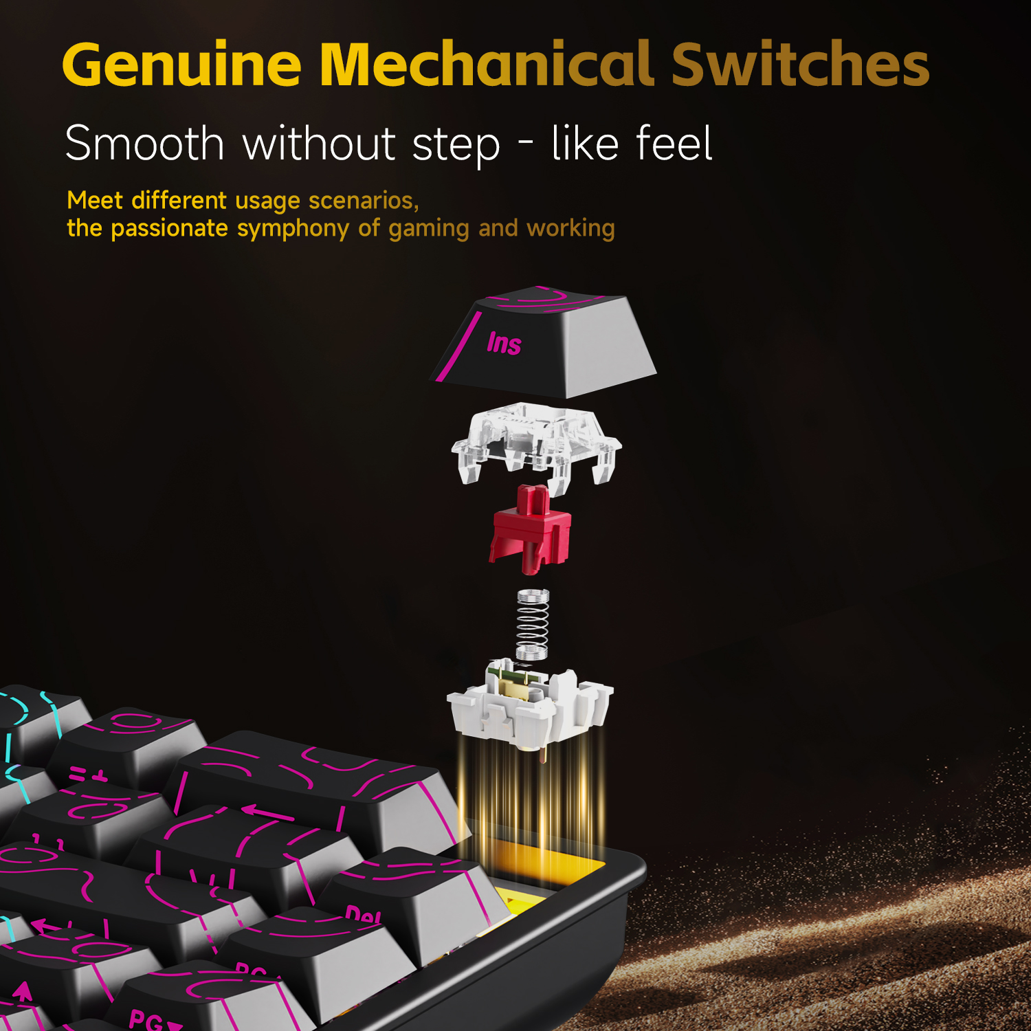 AJAZZ NK68V2 Single-Mode Wired - Keyboard Gaming Transparent incelemesi ve fiyatı