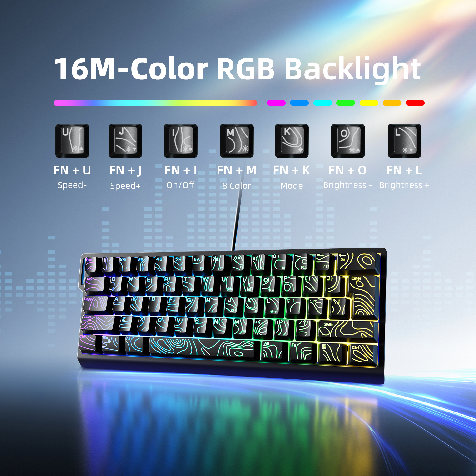 60% compact wired keyboard wit - Keyboard Gaming Transparent incelemesi ve fiyatı