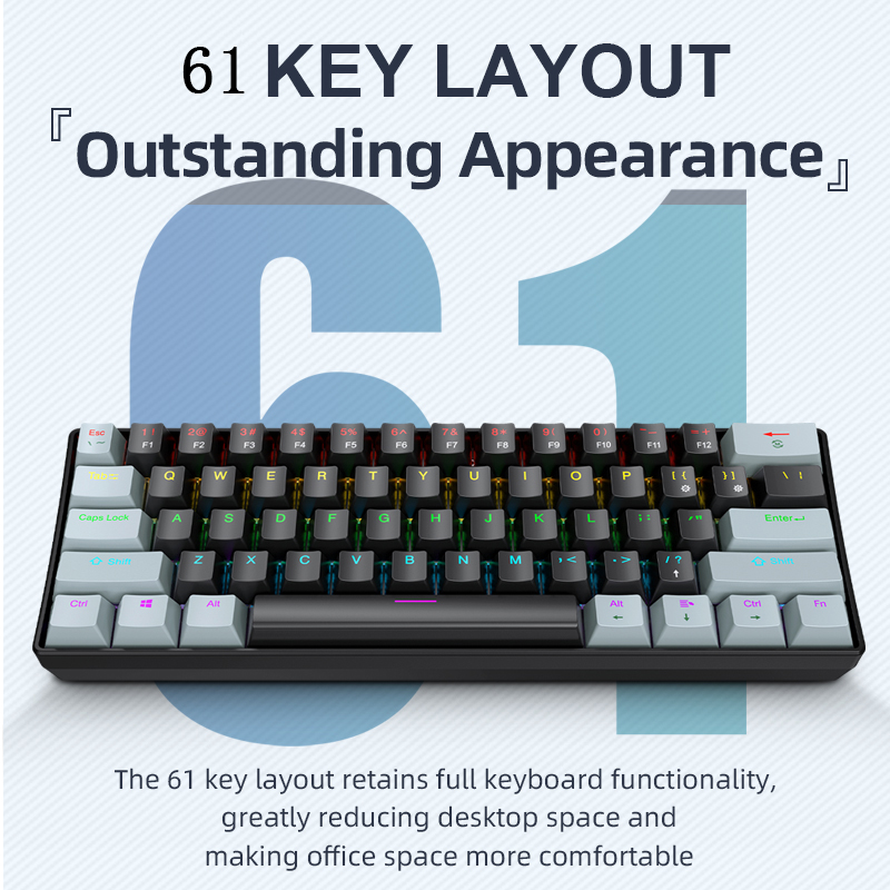 K61 Wired Mechanical Gaming Ke - Keyboard Gaming Blue Switch incelemesi ve fiyatı