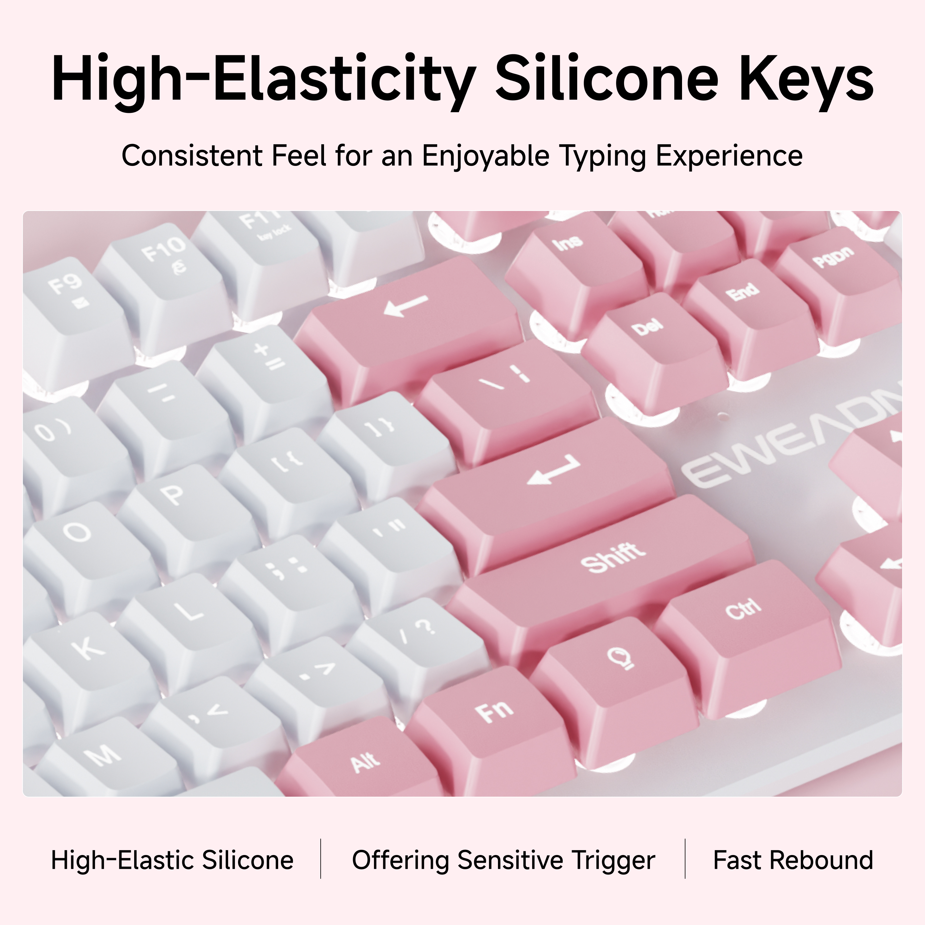 EWEADN Wired Pink White Keyboa - Gaming Keyboard That Is Quiet incelemesi ve fiyatı