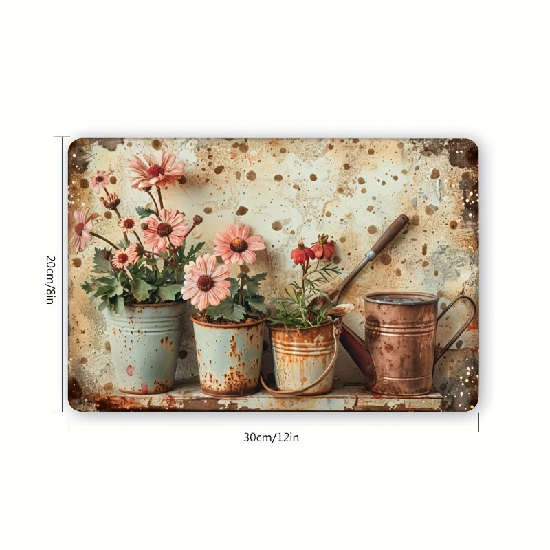 Vintage Floral Metal Tin Sign  - Brass Weight Plate incelemesi ve fiyatı