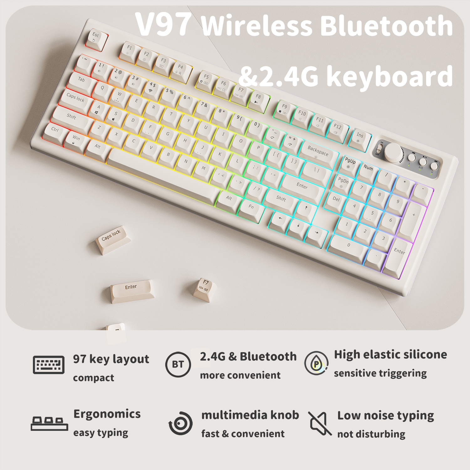EWEADN V97 Cute Creamy Keyboar - Gaming Keyboard That Is Quiet incelemesi ve fiyatı