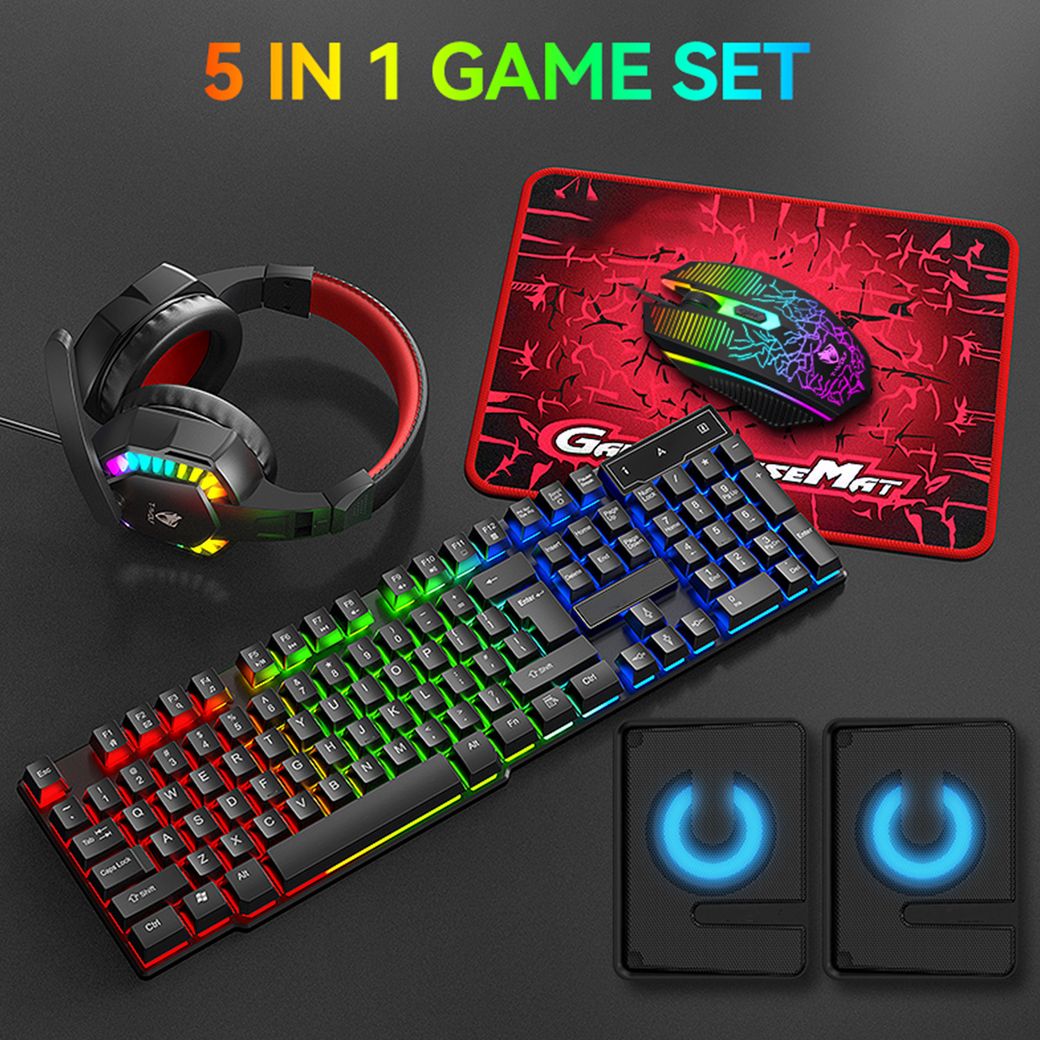 5-in-1 Set Gaming Combo Keyboa - Gaming Keyboard Bundle incelemesi ve fiyatı