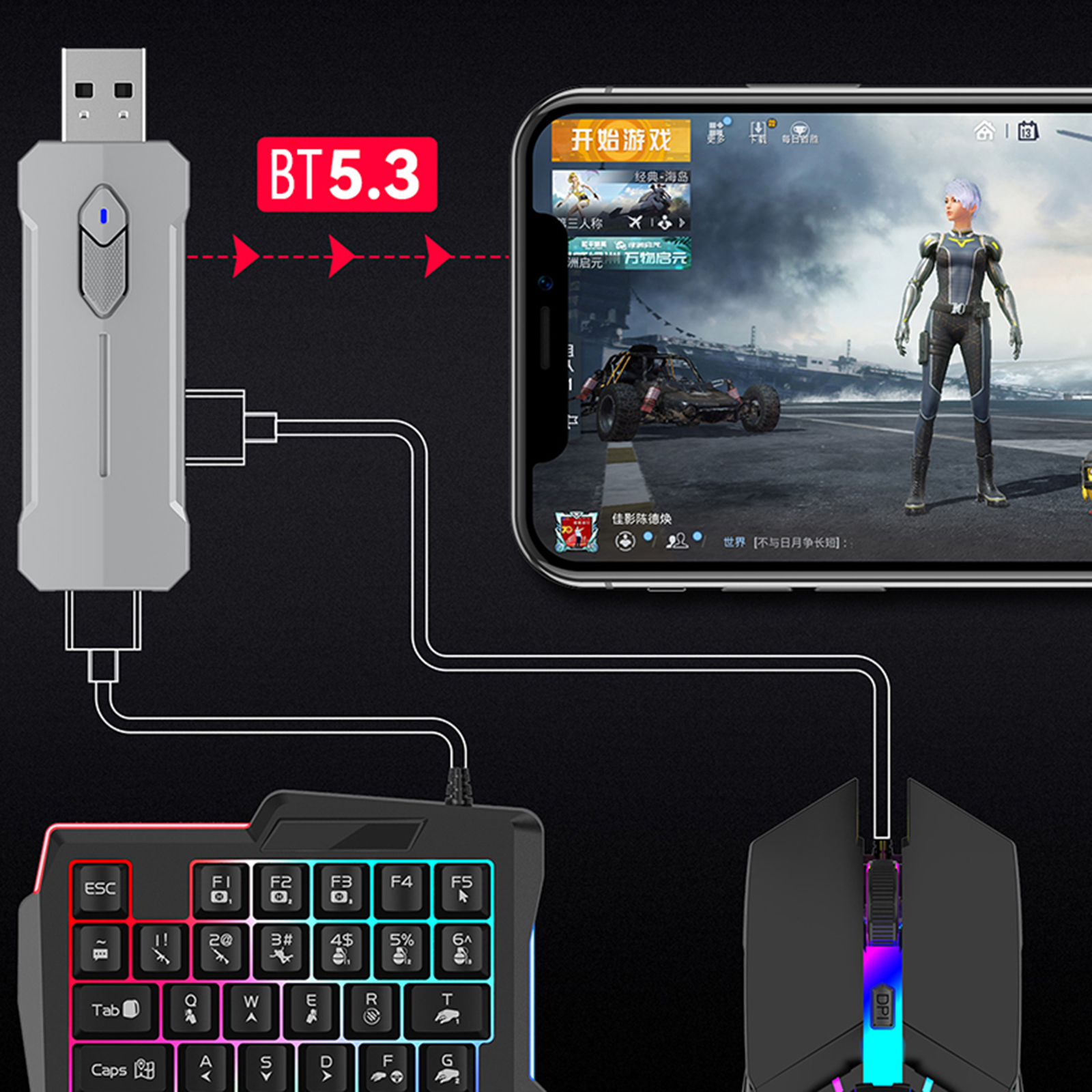 5 in 1 Mobile Game Converter K - Gaming Keyboard And Mouse Converter For Mobile incelemesi ve fiyatı