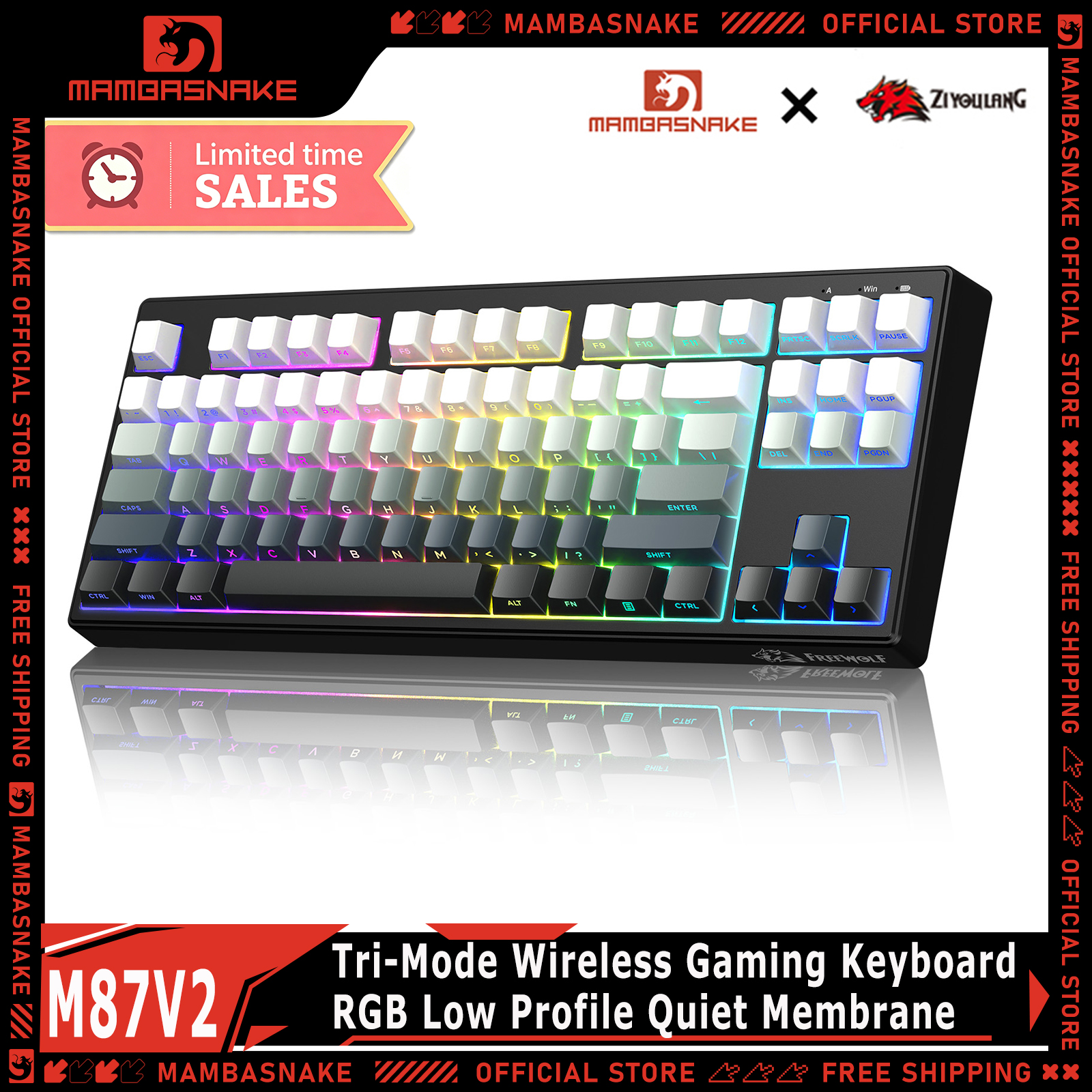 ZIYOULANG M87V2 87 Keys Tri-Mo - Gaming Keyboard That Is Quiet incelemesi ve fiyatı