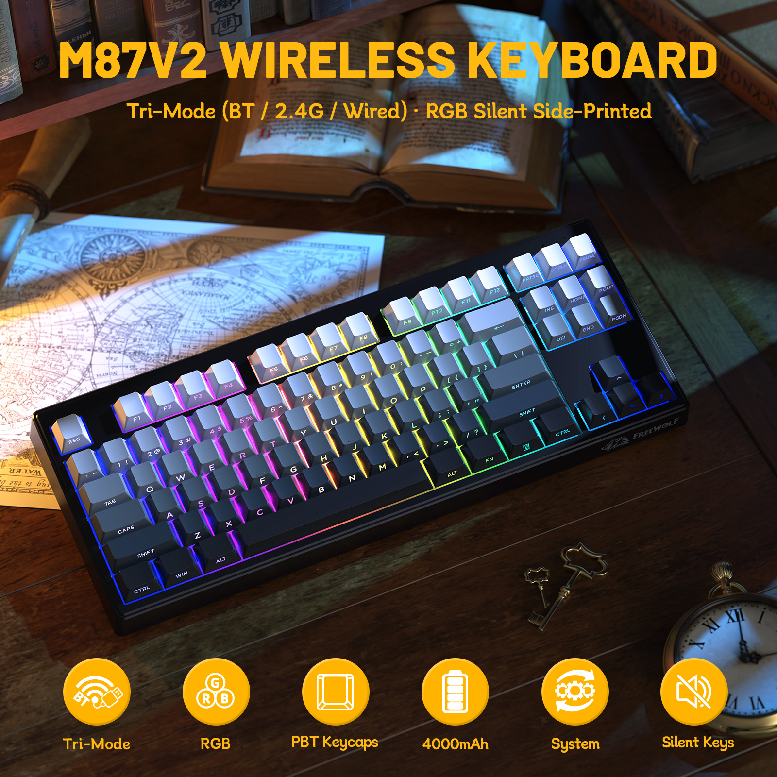ZIYOULANG M87V2 87 Keys Tri-Mo - Gaming Keyboard That Is Quiet incelemesi ve fiyatı