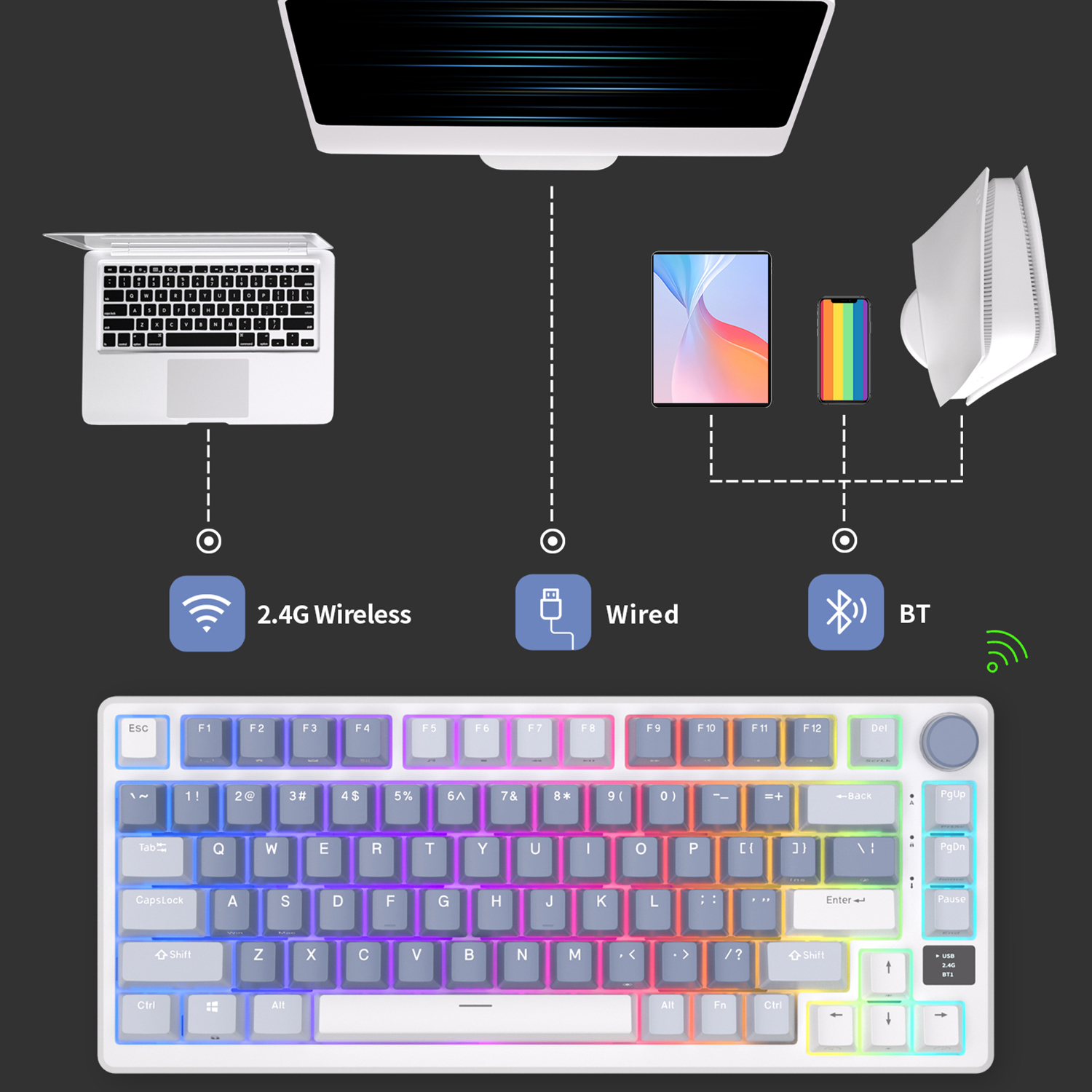 RK ROYAL KLUDGE M75 2.4G Wirel - Gaming Keyboard Hot Swappable incelemesi ve fiyatı
