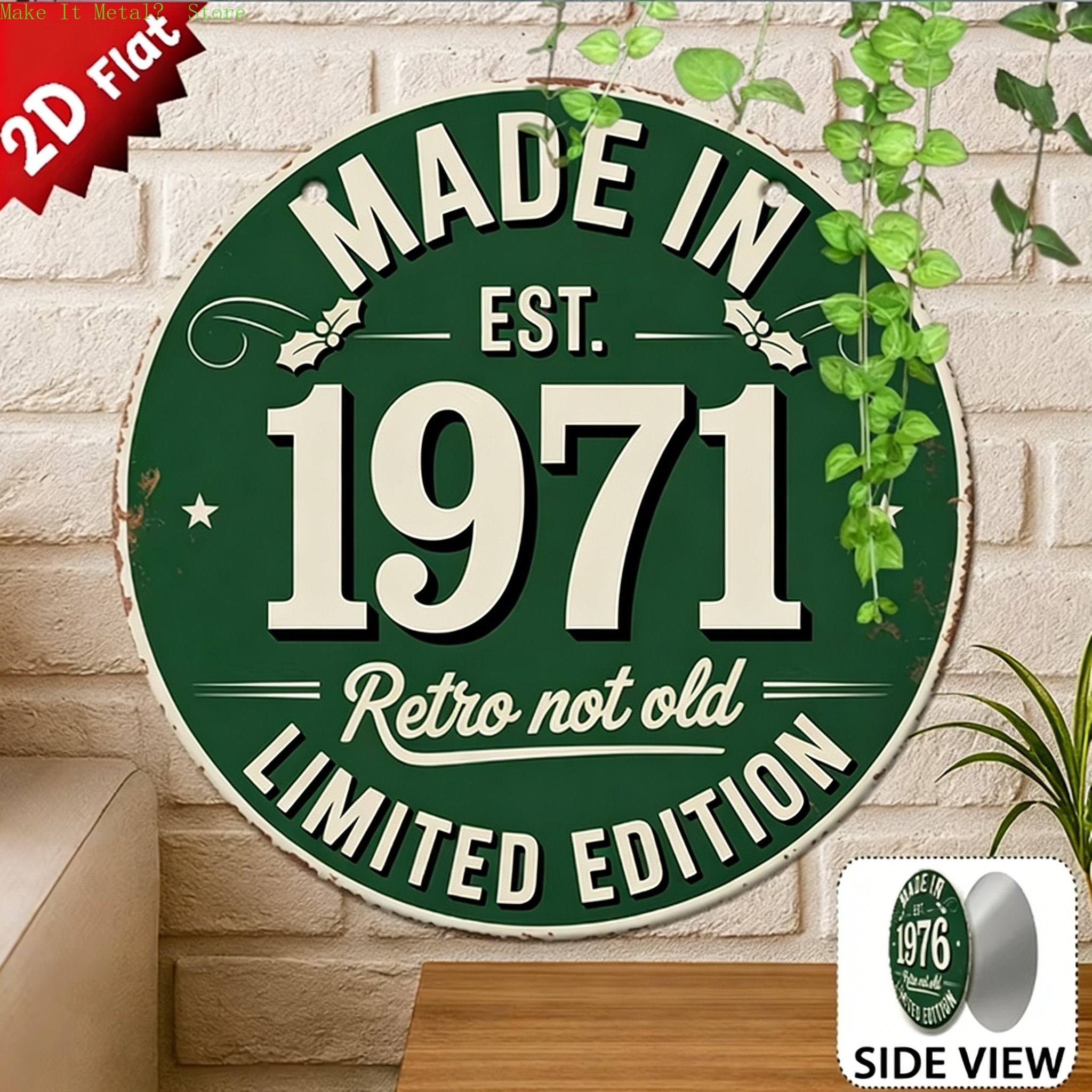 Made in 1976 Retro Not Old 2D  - Brass Weight Plate incelemesi ve fiyatı