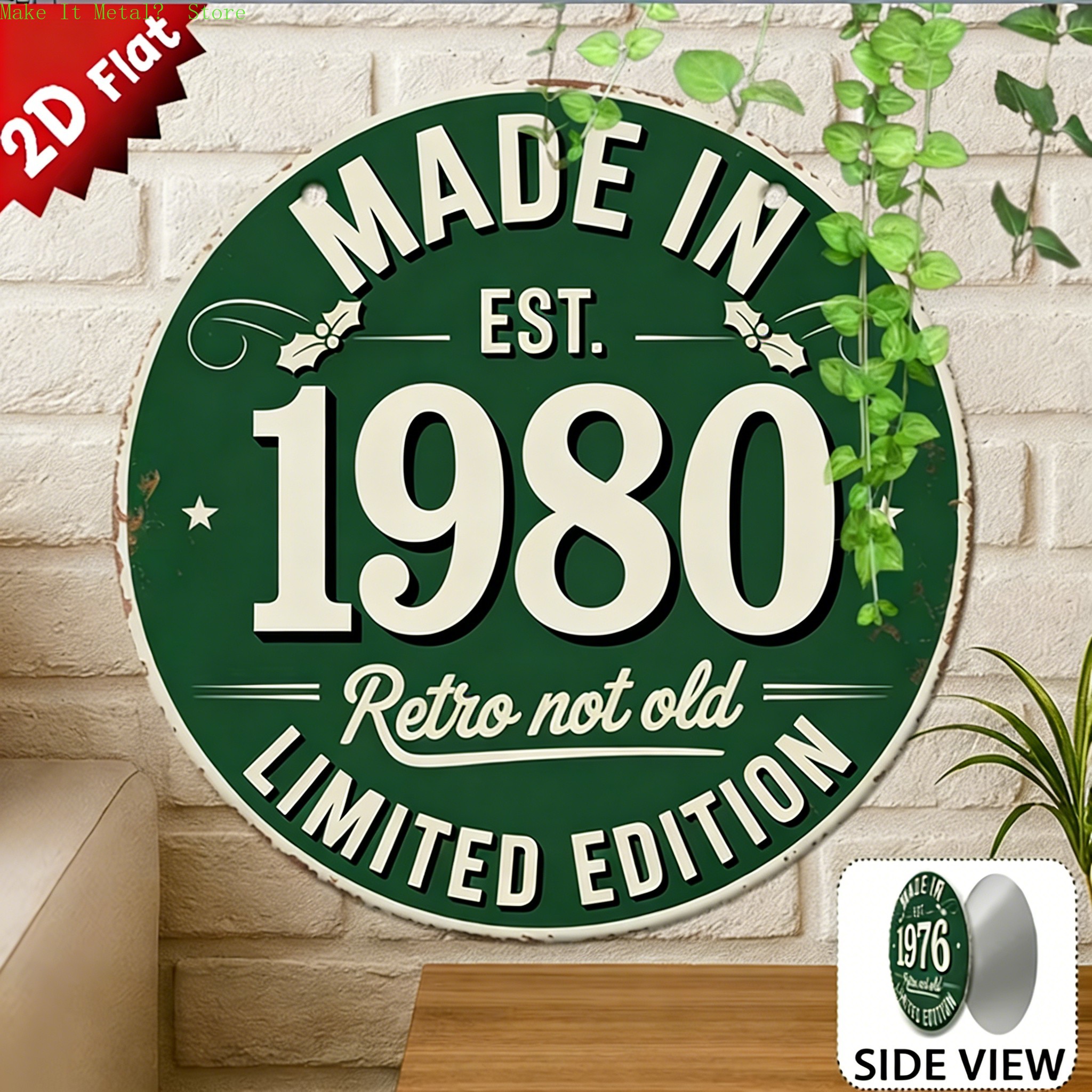Made in 1976 Retro Not Old 2D  - Brass Weight Plate incelemesi ve fiyatı