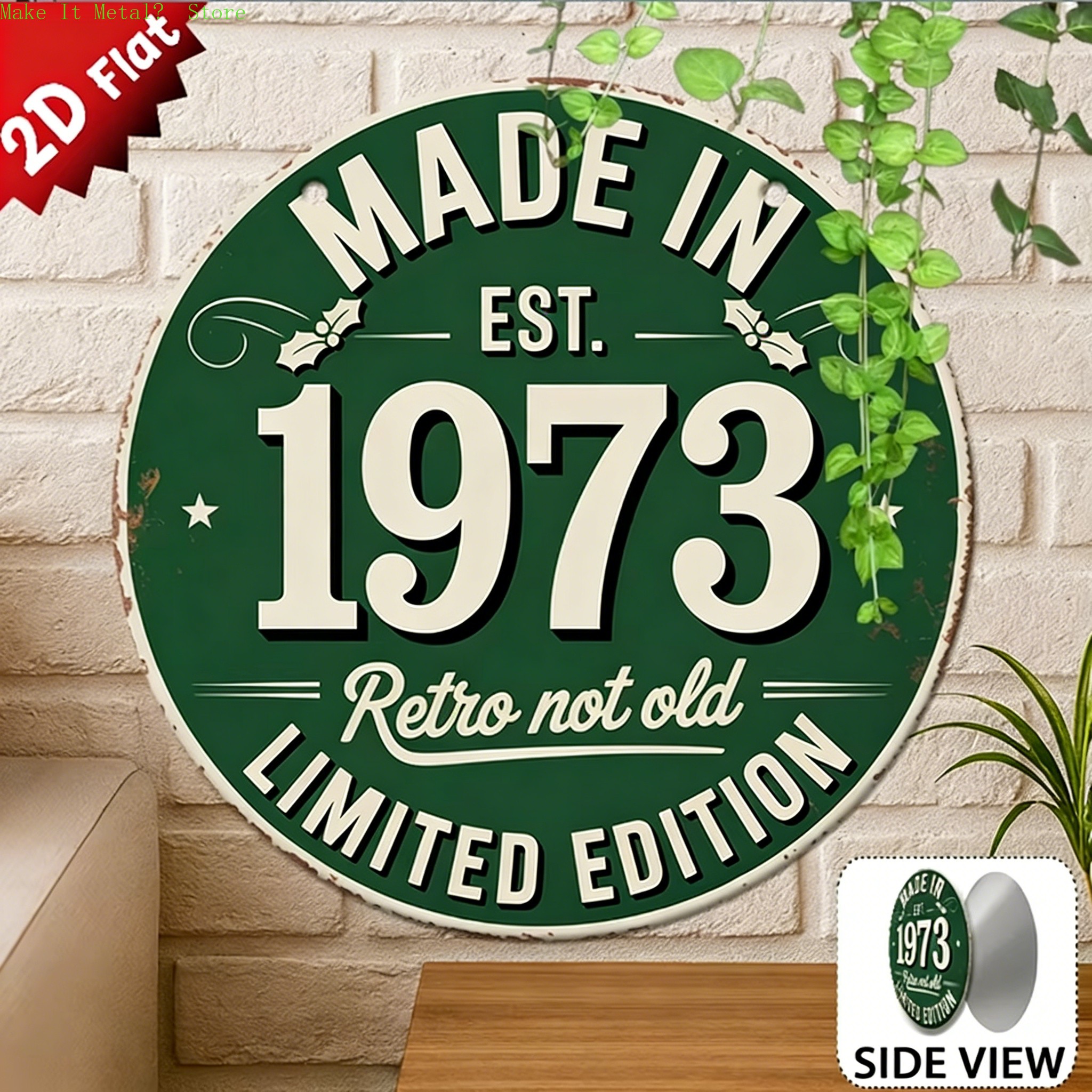 Made in 1976 Retro Not Old 2D  - Brass Weight Plate incelemesi ve fiyatı
