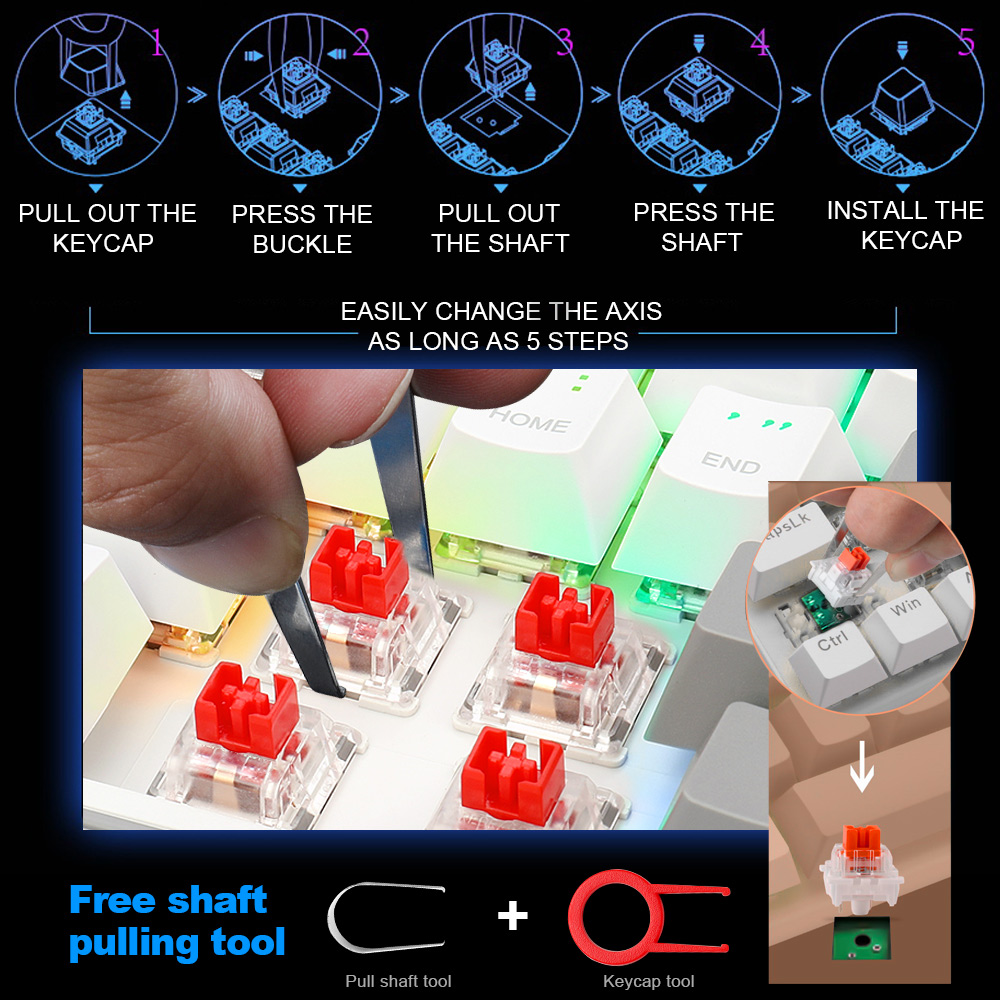 E-YOOSO Z11 RGB USB 60% Mini M - Keyboard Gaming Blue Switch incelemesi ve fiyatı